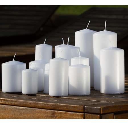 Colore Bianco 6 x 16,5 cm Set di 6 Candele Hofer Candele Cilindriche a Colonna Lunga Durata: 54 Ore Cera Antigoccia 