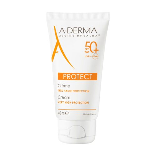 A-Derma Protect Crema protezione solare viso molto alta SPF50+ per pelli fragili secche 40ml