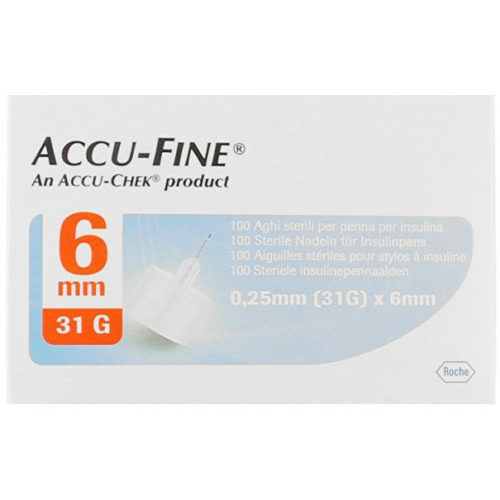 Accu Fine 100 Aghi sterili per penna per insulina 31g 6mm 100 pezzi