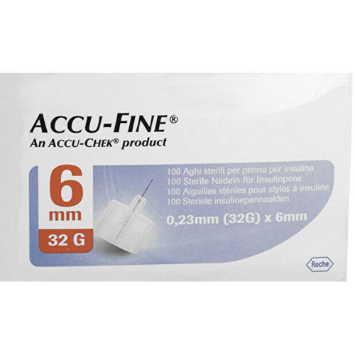 Accu Fine 100 Aghi sterili per penna per insulina 32g 6mm 100 pezzi