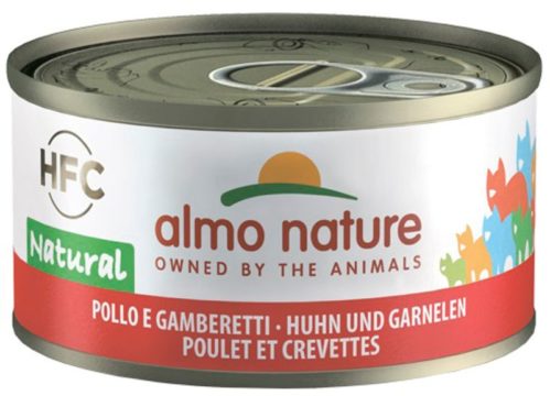 Almo Nature HFC Natural Cibo Umido Pollo E Gamberetti Per Gatti Adulti Lattina 70g