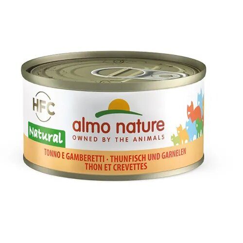 Almo Nature HFC Natural Tonno e Gamberetti alimento umido per gatti adulti 70g