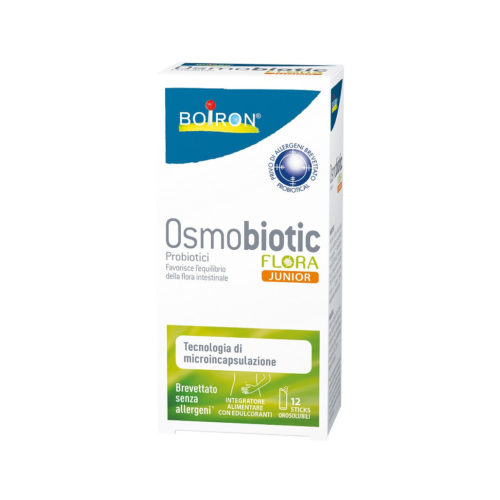 Boiron Osmobiotic Flora Junior integratore con edulcoranti a base di probiotici 12 Stick