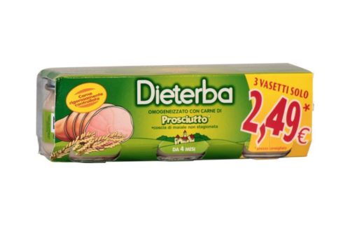 Dieterba omogeneizzato al prosciutto 80g offerta 3 vasetti