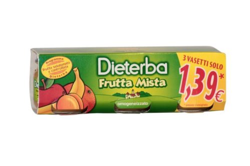 Dieterba omogeneizzato frutta mista 80g offerta 3 vasetti