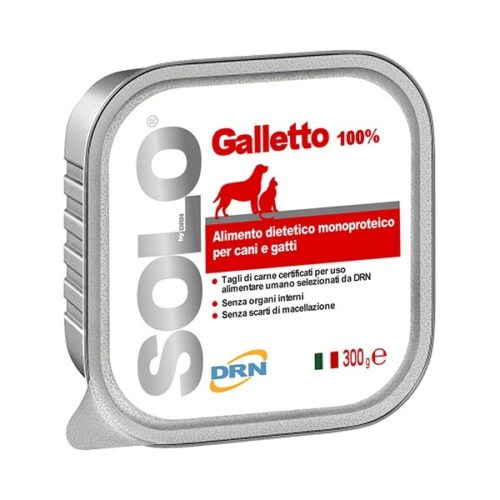 Drn Solo Galletto Alimento Dietetico Monoproteico Umido Cani/Gatti 300g