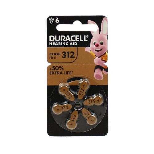 Duracell Easy Tab 312 Marrone Batteria Per Apparecchio Acustico 6 Pezzi