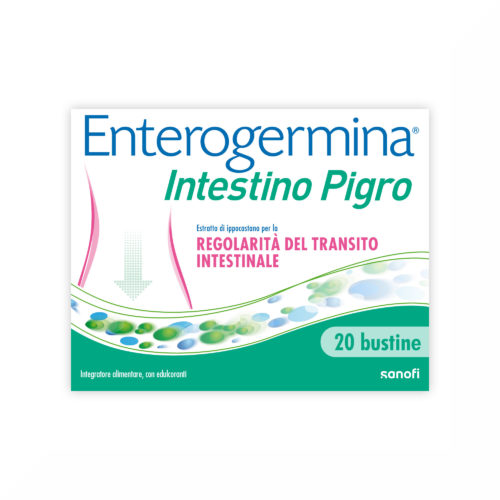 Enterogermina Intestino Pigro Fermenti Lattici, Probiotici, Prebiotici, FOS, Integratore Regolarità Intestinale 20 bustine