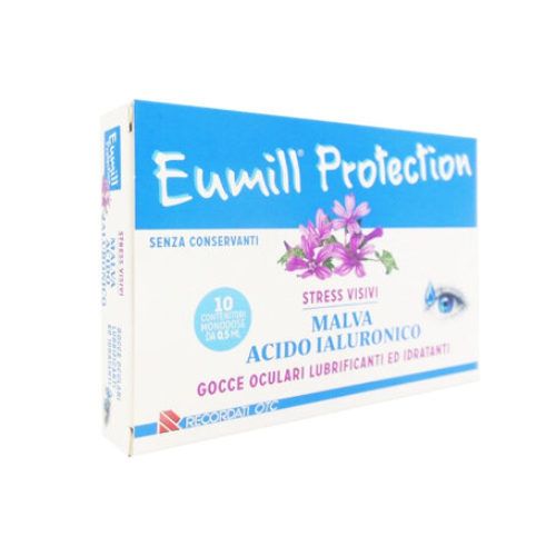 Eumill Protection collirio stress visivi con Malva e Acido Ialuronico 10x0,5ml