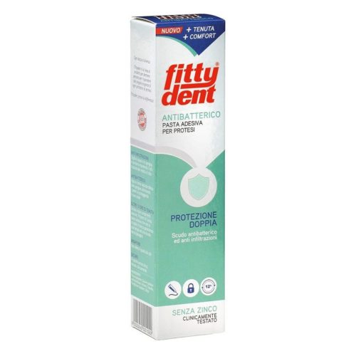 Fittydent Antibatterico Pasta Adesiva per protesi protezione doppia 40g