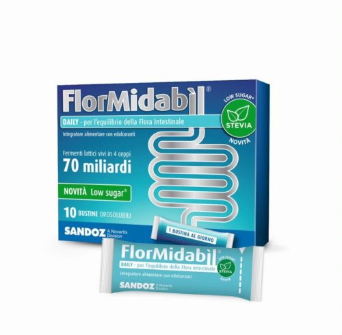 Flormidabil Daily per l'equilibrio della flora intestinale 10 bustine orosolubili con stevia