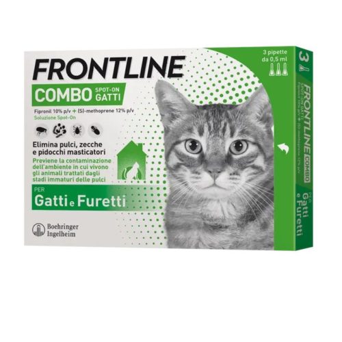 Frontline combo antiparassitario per gatti e furetti 3 pipette