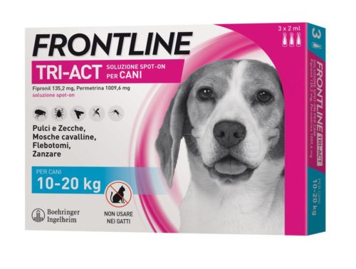 Frontline Tri-Act antiparassitario per Cani 10-20 Kg 3 fiale