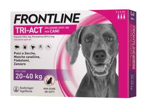 Frontline Tri-Act antiparassitario per Cani 20-40 Kg 3 fiale