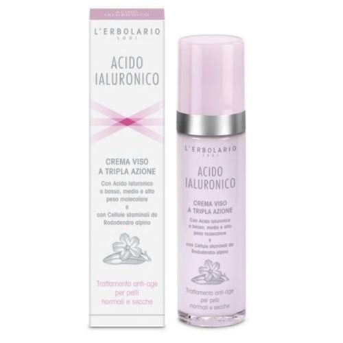 L'erbolario Crema Viso Acido Ialuronico Idratante e Nutriente per Pelle Normale e Secca 50ml