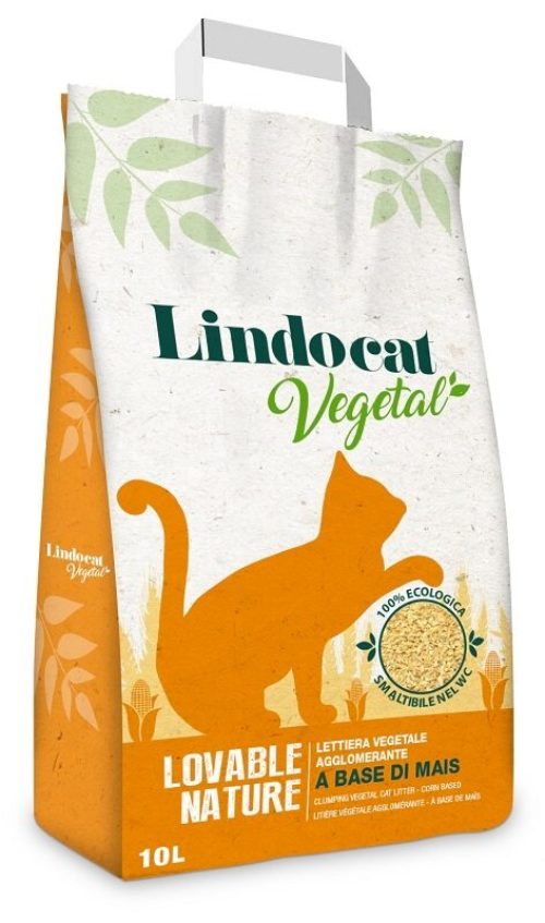 Lindocat Vegetal Lovable Nature Lettiera Vegetale Agglomerante a Base di Mais 10L