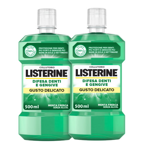 Listerine Difesa Denti e Gengive gusto Delicato OFFERTA 2x500ml