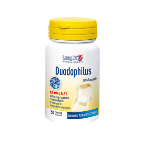 Longlife Duodophilus integratori di fermenti lattici vivi e attivi 30 capsule vegetali