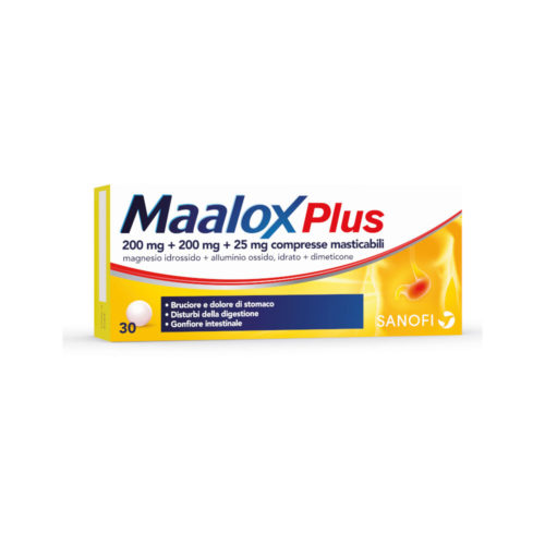 Maalox Plus bruciore iperacidità gastrica 30 compresse masticabili