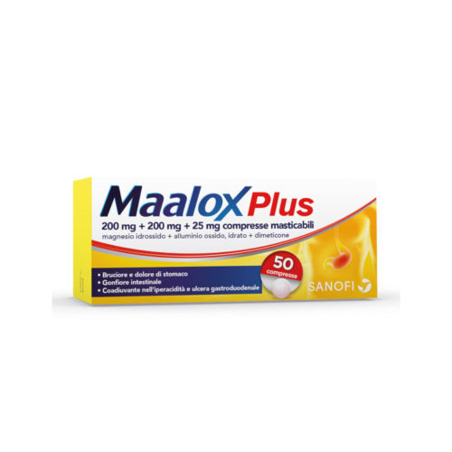 Maalox Plus bruciore iperacidità gastrica 50 compresse masticabili