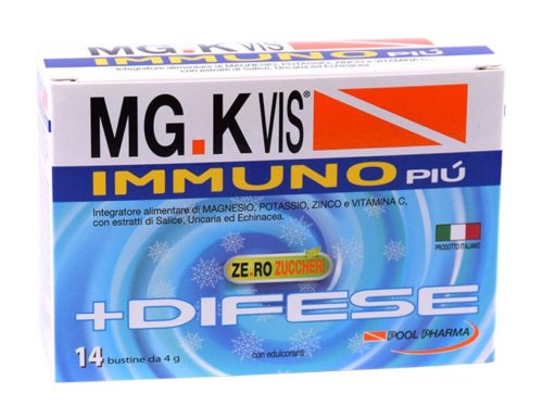 Mg K Vis Immuno più integratore alimentare per l'inverno 14 bustine