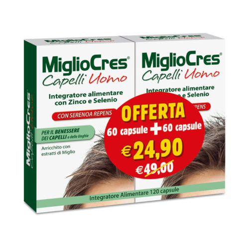 MiglioCres Capelli integratore uomo OFFERTA 60 + 60 capsule