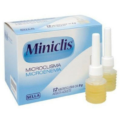 Miniclis 12 microclismi per adulti uso rettale 12 pezzi da 9g