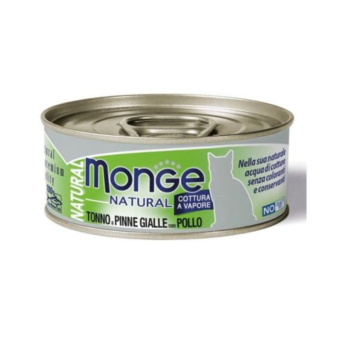 Monge Natural Tonno Pinne Gialle Con Pollo Cibo Umido Per Gatti Adulti 80g