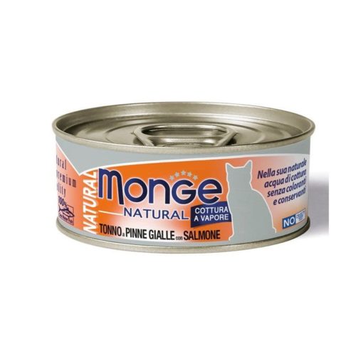 Monge Natural Tonno Pinne Gialle Con Salmone Cibo Umido Per Gatti Adulti 80g