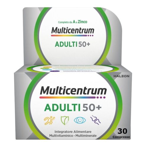 Multicentrum Adulti 50+ Integratore Alimentare Multivitaminico Vitamina B D E Magnesio Calcio 30Cpr