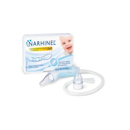 Narhinel Aspiratore Nasale Neonati E Bambini Soft Con 2 Ricambi Soft Con Filtro Assorbente