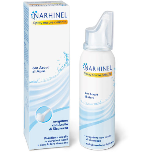 Narhinel Spray Nasale Delicato Isotonico Lavaggio Nasale Bambini Naso Chiuso Con Acqua Di Mare 100ml