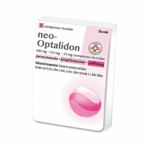 Neo Optalidon 200mg + 125 mg 25 mg 8 compresse rivestite