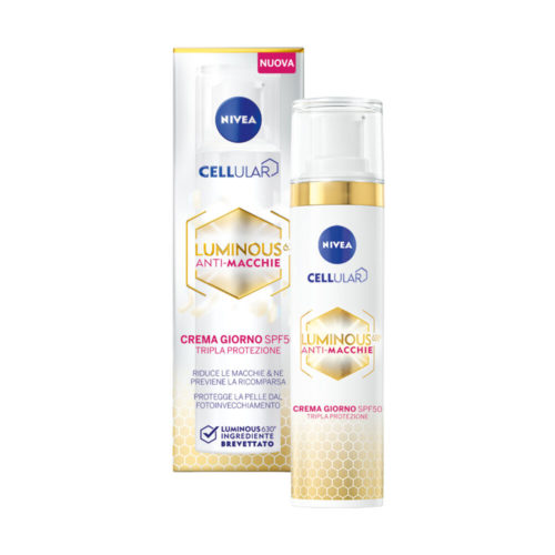 Nivea Cellular Luminous 630 Crema Viso Anti-Macchie Crema Giorno FP50 Tripla Protezione 40 ml