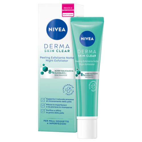 Nivea Derma Skin Clear Peeling Esfoliante Notte Viso Anti Imperfezioni E Cura Della Pelle 40ml