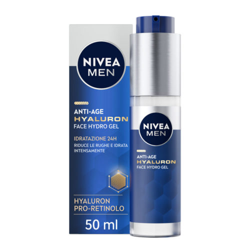 Nivea Men Anti-age Hyaluron Hydro Gel Viso Uomo Crema Viso Uomo in Gel Per Pelli Mature 50ml