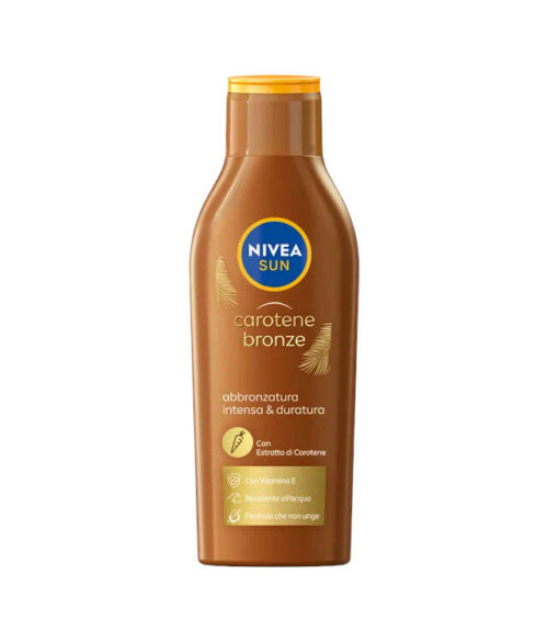 Nivea Sun Latte Solare Carotene Bronze Crema Solare Abbronzante Per Una Pelle Dorata 200ml