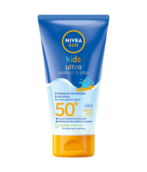 Nivea Sun Latte Solare Kids Ultra Protect & Play Fp50+ Crema Solare Bambini Waterproof 150ml