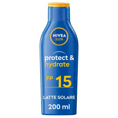 Nivea Sun Latte Solare Protect & Hydrate Fp15 Crema Solare Idratante Per 48 Ore 200ml