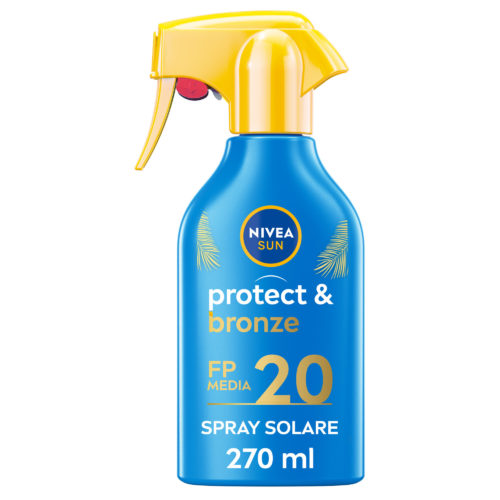 Nivea Sun Spray Solare Protect & Bronze Fp20 Crema Solare Per Un'abbronzatura Dorata 270ml