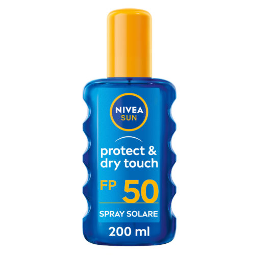 Nivea Sun Spray Solare Protect & Dry Touch Fp50 200ml Crema Solare 50 100% Trasparente Per Sportivi