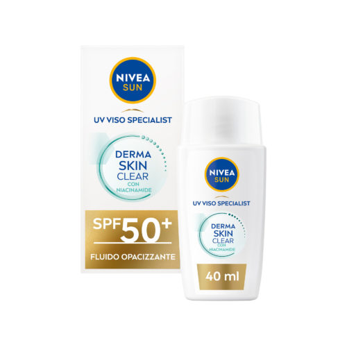 Nivea Sun Uv Viso Derma Skin Clear Fp50+ Crema Solare Viso Anti-imperfezioni Con Niacinamide 40ml