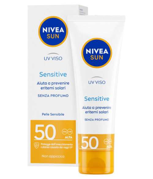 Nivea Sun Uv Viso Sensitive Fp50 50ml Crema Solare Viso Delicata Per Pelli Sensibili