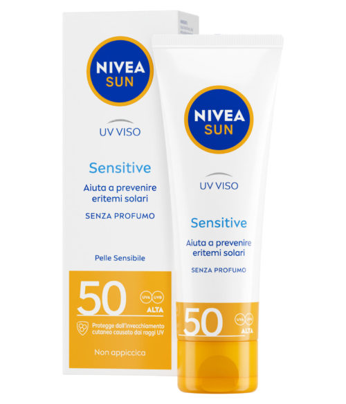 Nivea Sun Uv Viso Sensitive Fp50 Crema Solare Viso Delicata Per Pelli Sensibili 50ml