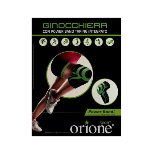 Orione Ginocchiera Nera Con Power Band Taping Integrato Taglia S 488