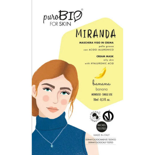 PuroBio Miranda Maschera Viso in crema alla banana per pelle grassa 10ml