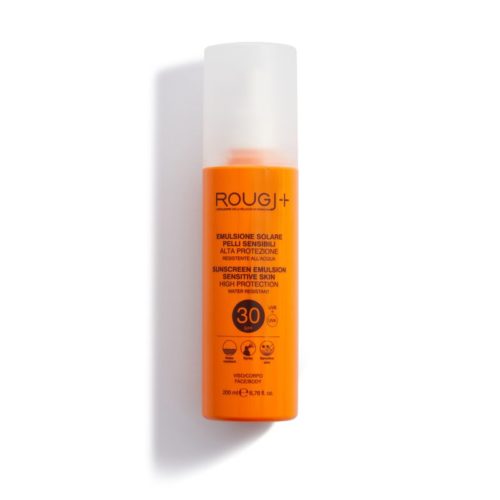 Rougj Emulsione Solare SPF30 Protezione alta viso e corpo per pelli sensibili spray 200ml