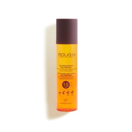 Rougj Solare Bifasico SPF15 Protezione Bassa Corpo con attivatore di abbronzatura spray 200ml