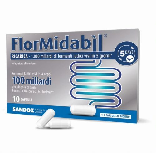 Sandoz Flormidabil Ricarica integratore alimentare di fermenti lattici 100 miliardi 10 capsule